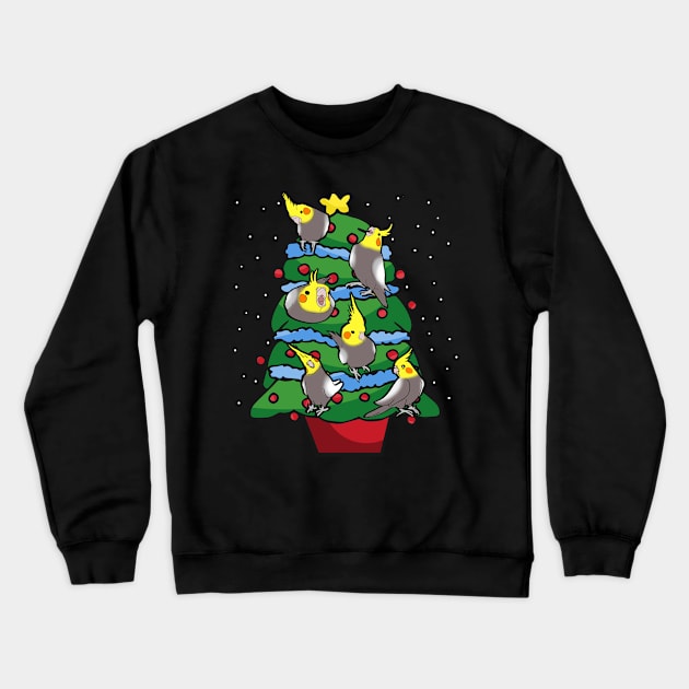 christmas tree cockatiel pattern Crewneck Sweatshirt by FandomizedRose